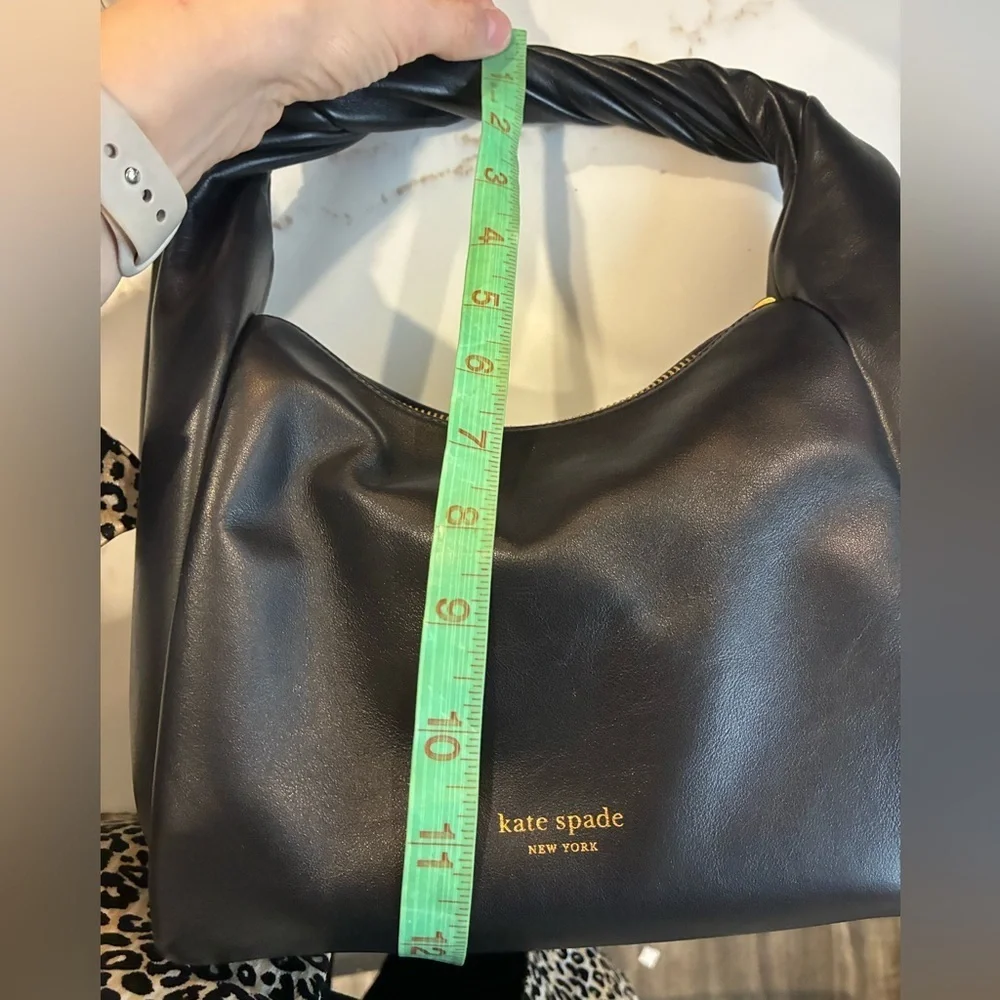 Kate spade black leather twill handbag